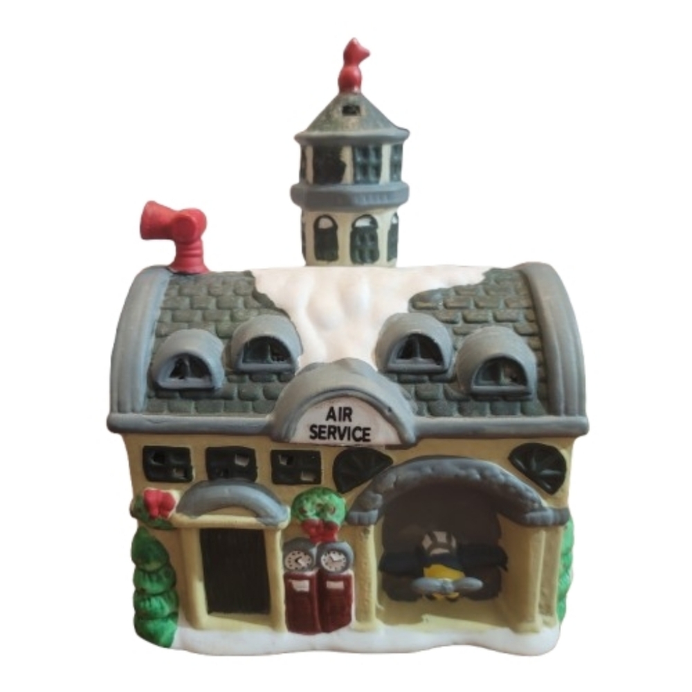 Classic 1996 Porcelain Christmas Village House Air Service  Airport